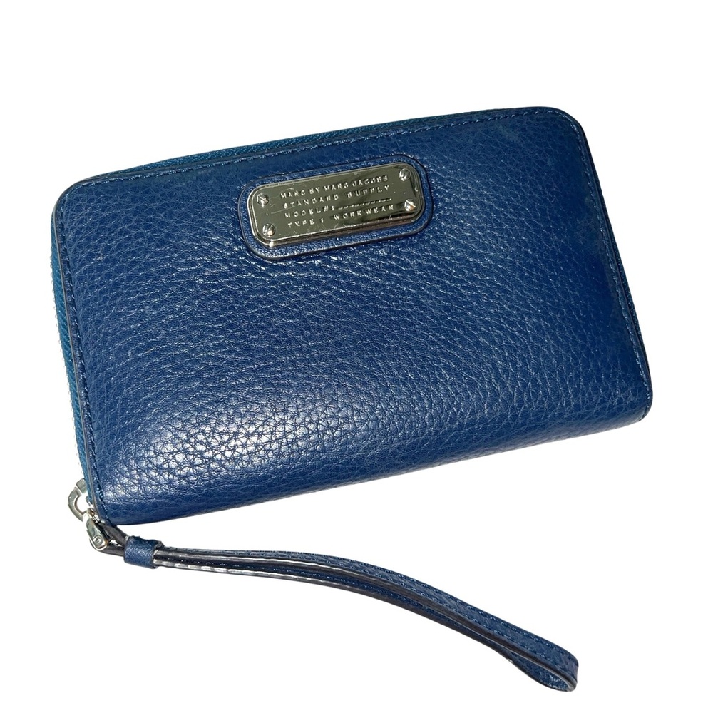 Marc by Marc Jacobs Navy Leather Zip-Around Wristlet Wallet